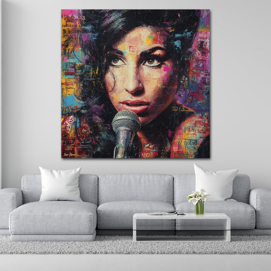 Pop Art Amy cantante icona close up emozionale quadro