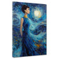 Pop Art audrey notte luna vestito blu quadro