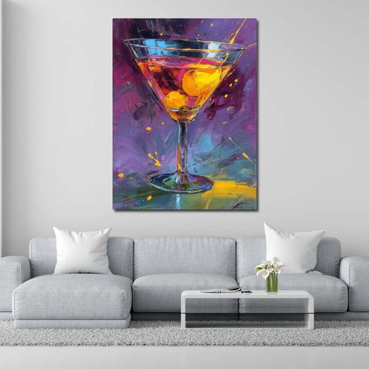 Pop Art bicchiere cocktail colori arte astratta quadro