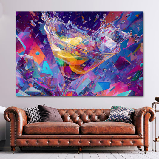 Pop Art bicchiere cocktail limone colori digitali quadro