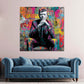 Pop Art Bowie ritratto elegante con sfondo colorato quadro