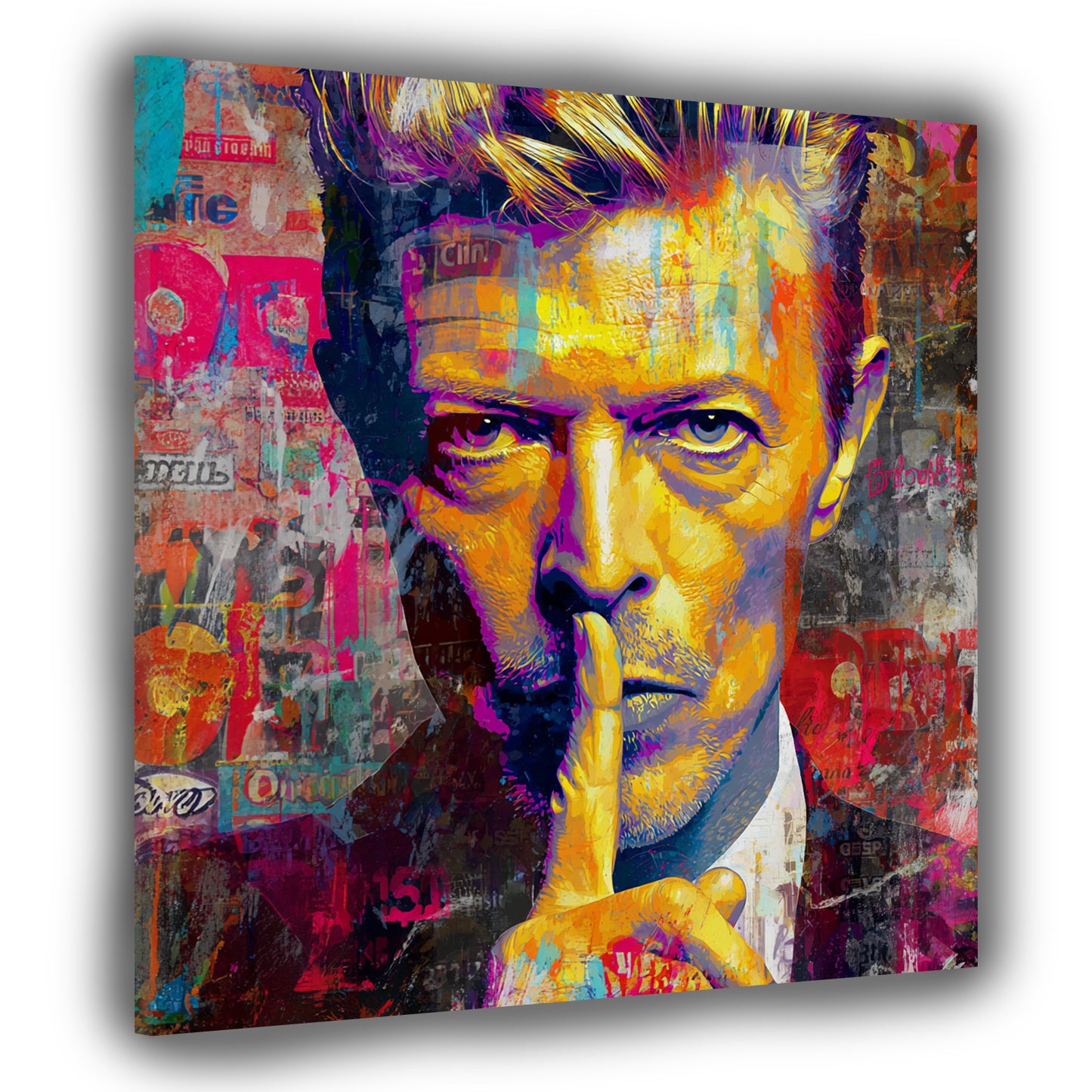 Pop Art Bowie ritratto silenzioso con colori accesi quadro