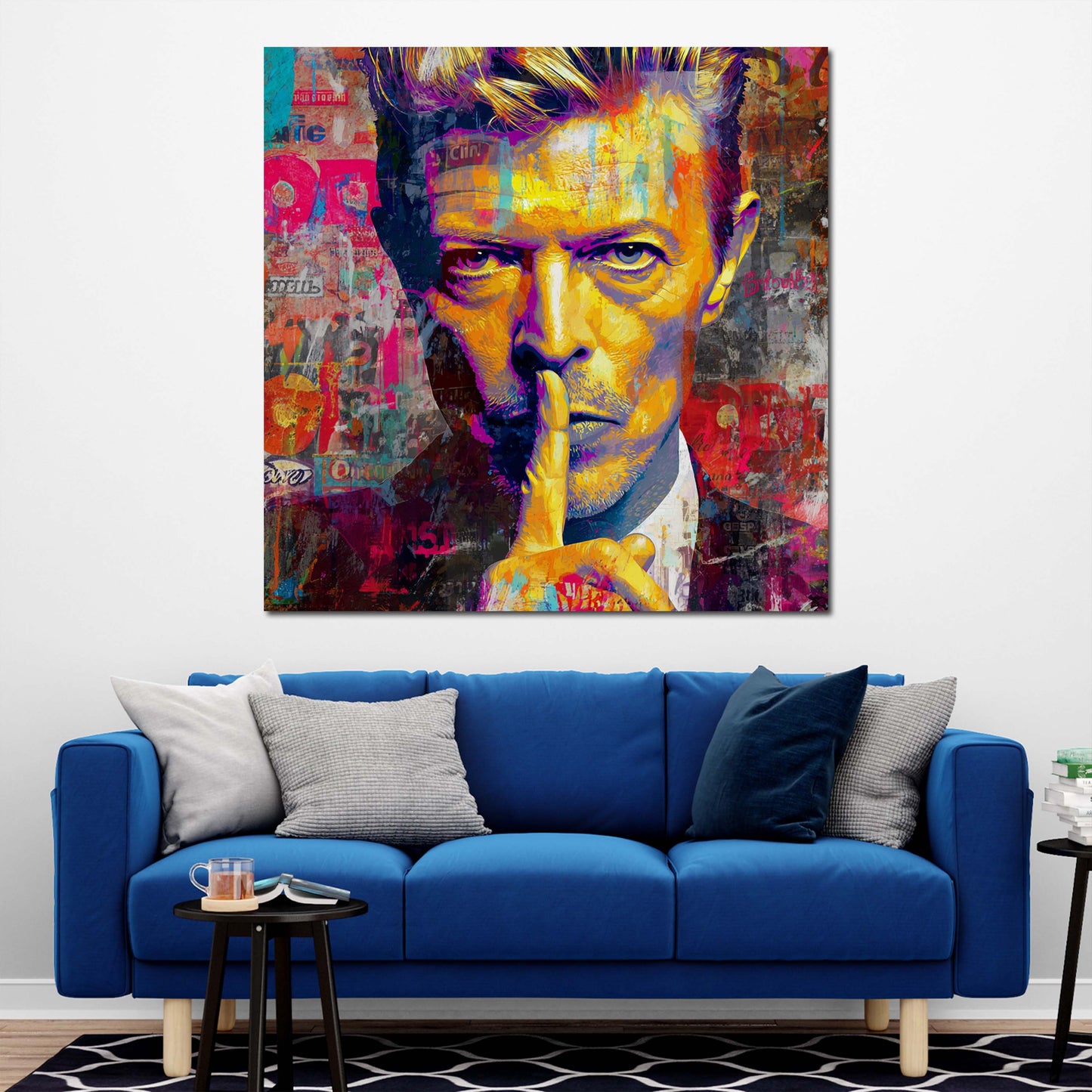 Pop Art Bowie ritratto silenzioso con colori accesi quadro