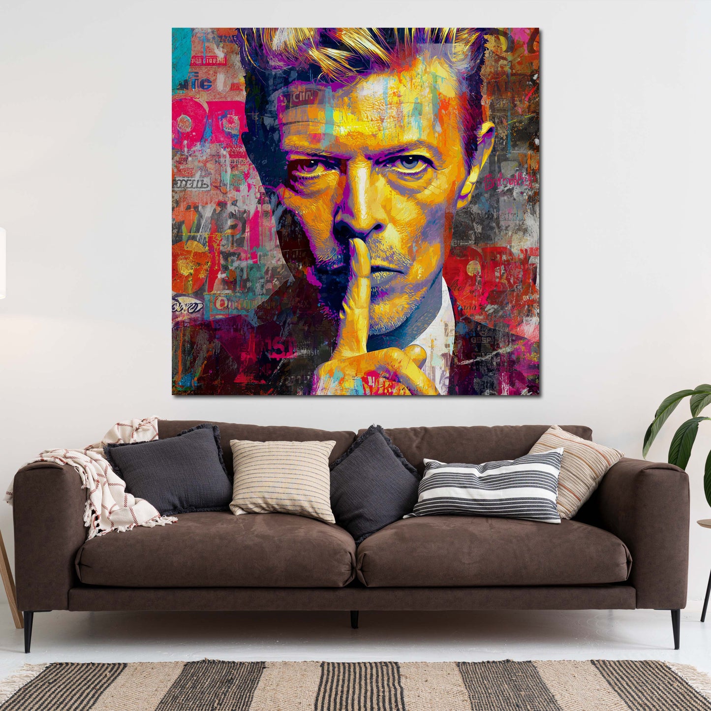 Pop Art Bowie ritratto silenzioso con colori accesi quadro