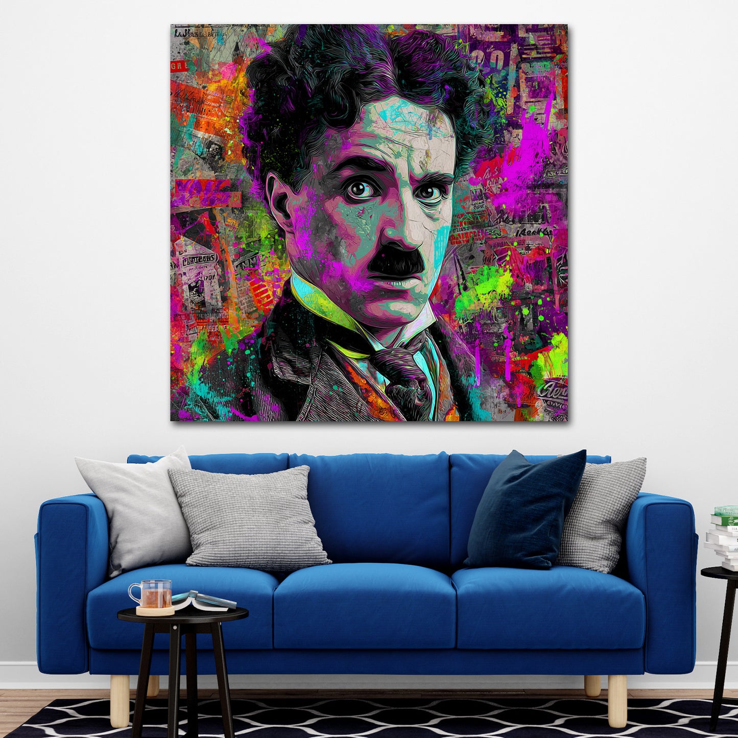 Pop Art Chaplin sguardo intenso urbana quadro