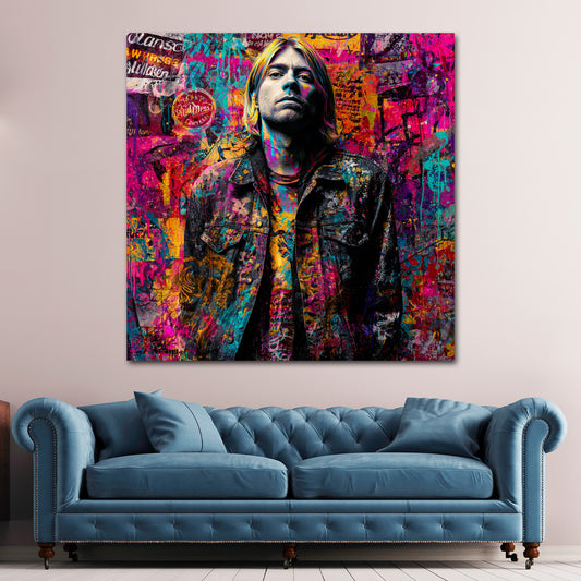 Pop Art Cobain ritratto grunge urbano espressivo quadro