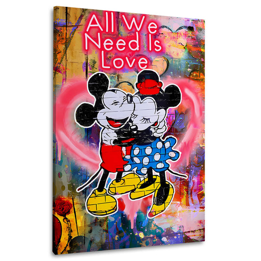 Pop Art coppia topo amore cuore quadro