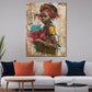 Pop Art donna africana tradizionale con lusso e stile quadro