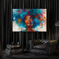 Pop Art donna africana volto astratto colori intensi quadro