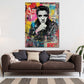 Pop Art Elvis ritratto vintage con giacca in pelle quadro