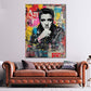 Pop Art Elvis ritratto vintage con giacca in pelle quadro