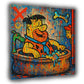 Pop Art Fred nella vasca da bagno scena cartoon quadro
