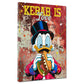 Pop Art fumetto duck kebab amore quadro