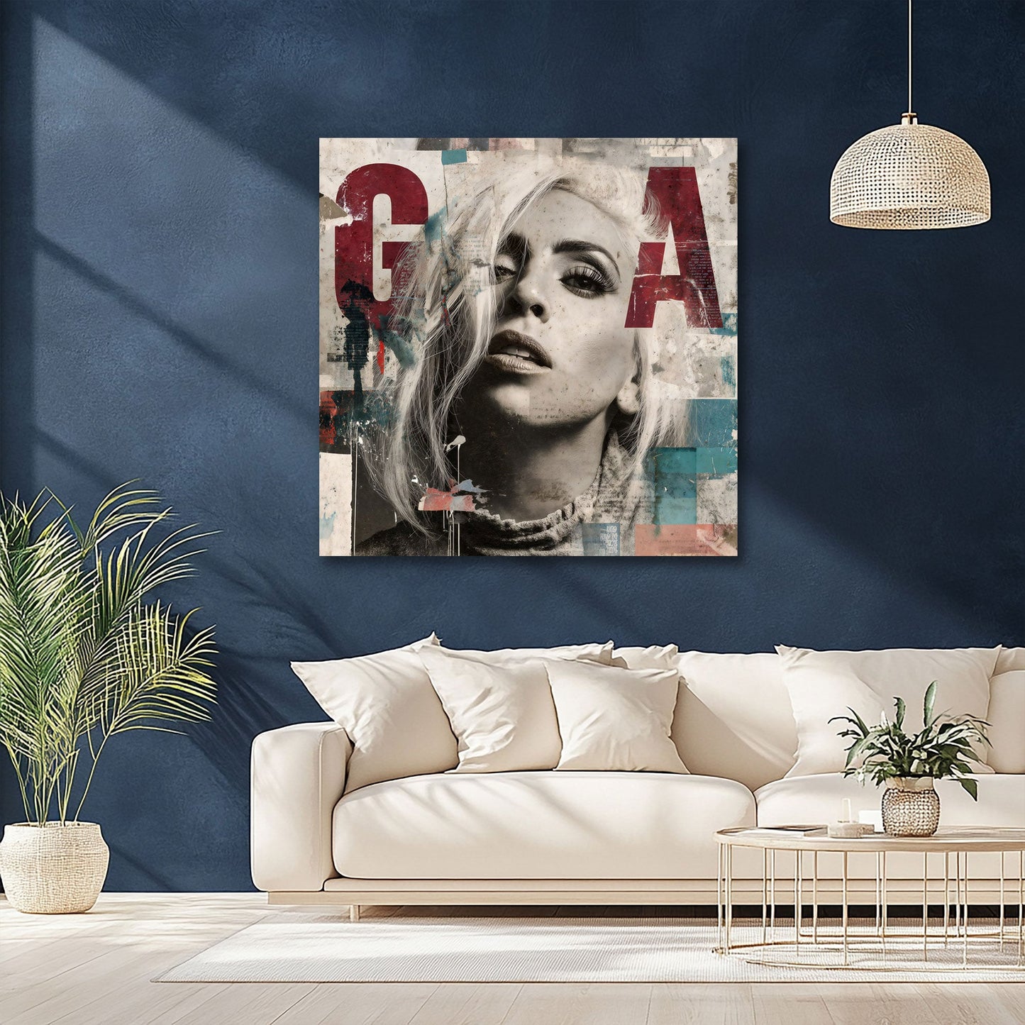 Pop Art Gaga ritratto in bianco nero con tipografia quadro