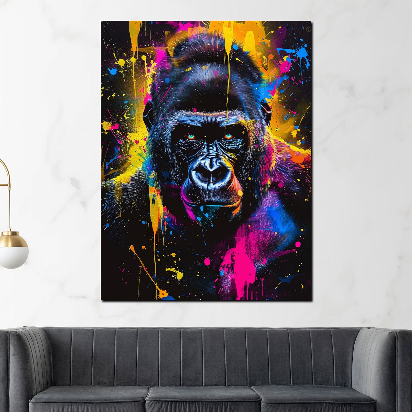 Pop Art gorilla colorato espressione vivace quadro