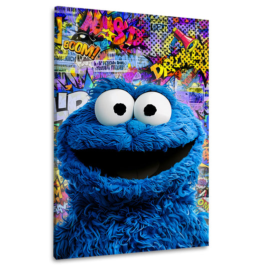 Pop Art graffiti colorata mostro blu quadro