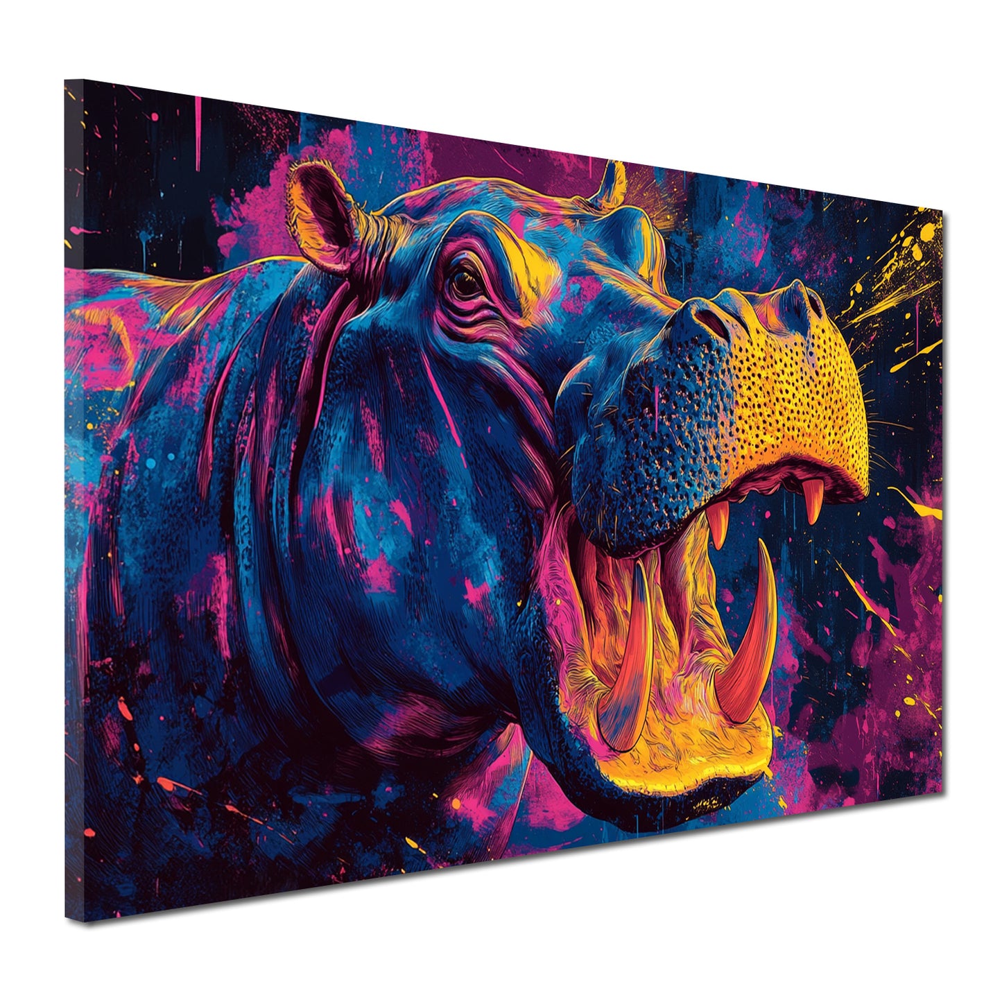 Pop art ippopotamo colori vivaci quadro