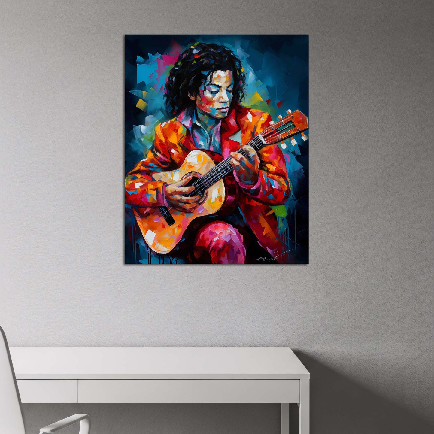 Pop Art Jackson chitarrista ritratto musicale quadro
