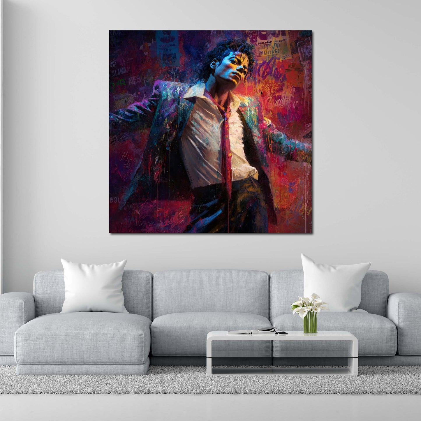 Pop Art Jackson icona musicale in posa dinamica quadro