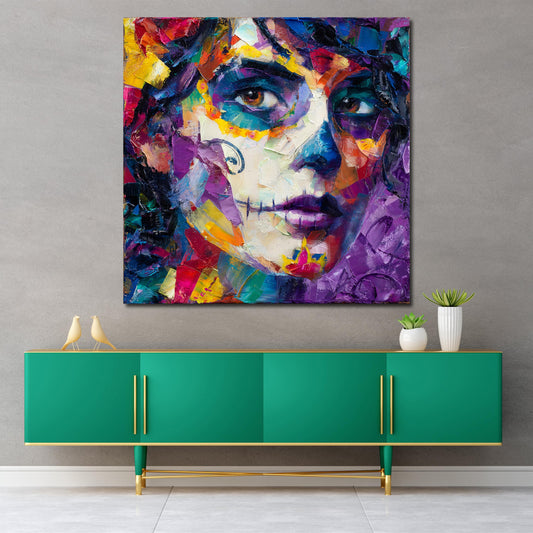 Pop Art La Catrina ritratto messicano colorato quadro