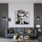 Pop Art Madonna ritratto bianco nero collage iconico quadro