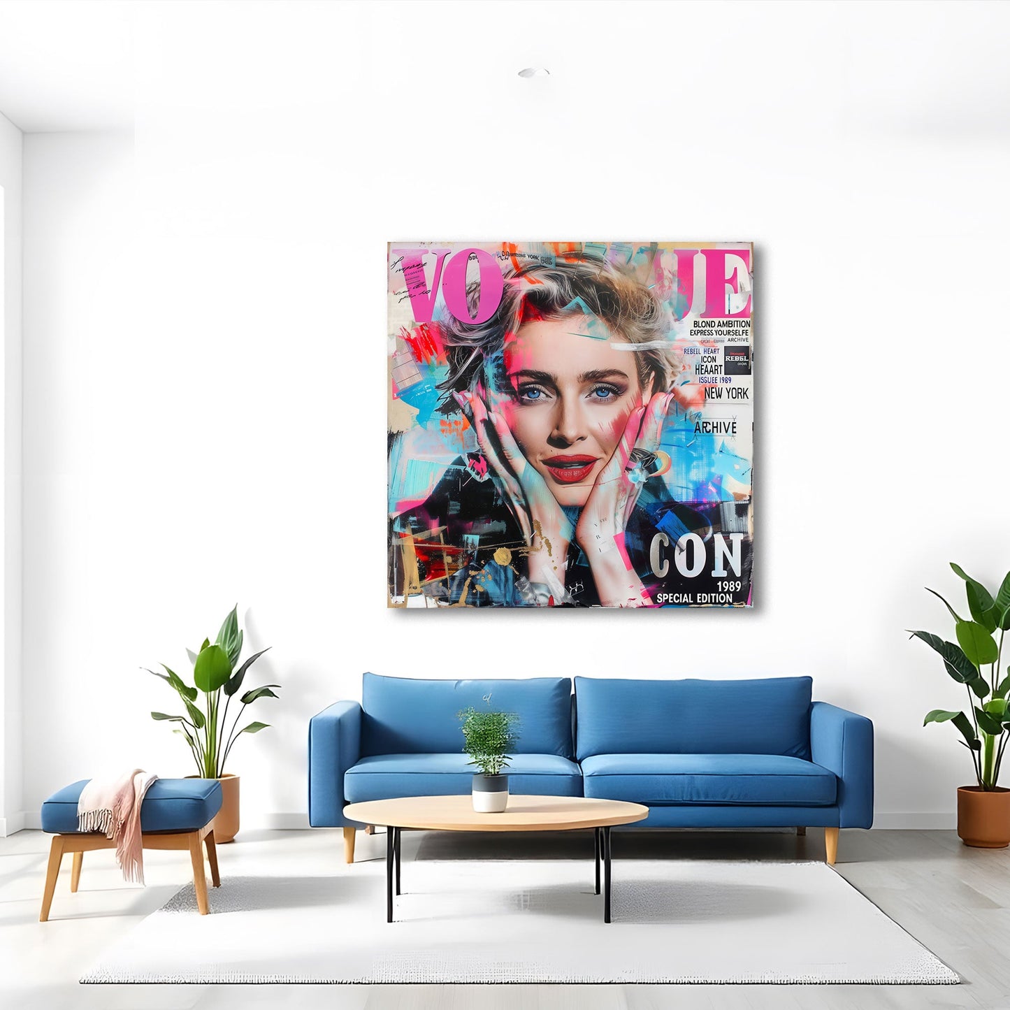Pop Art Madonna ritratto stile rivista colori vivaci quadro