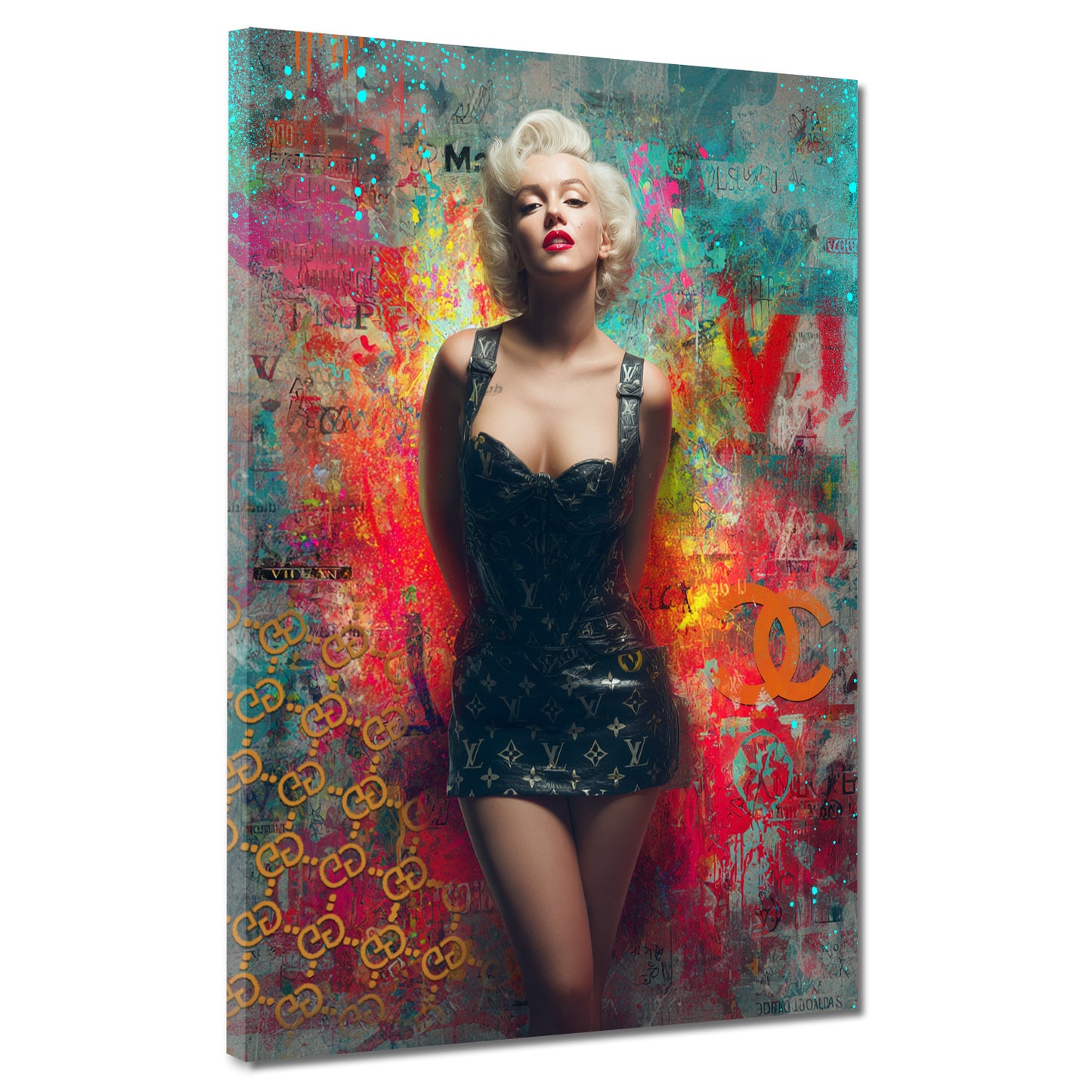 Pop Art Marilyn fashion su sfondo colorato quadro