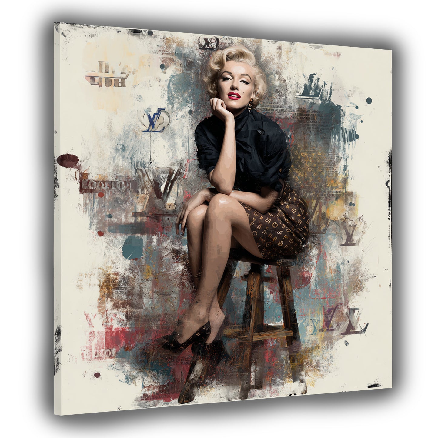 Pop Art Marilyn icona fashion in stile vintage quadro