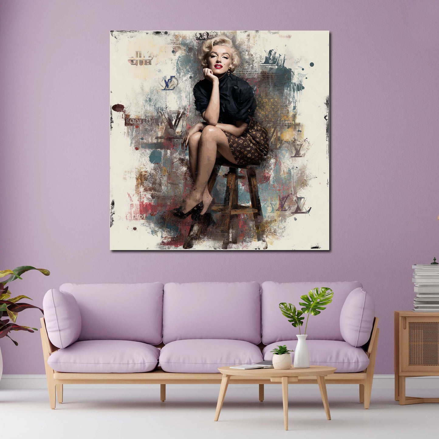 Pop Art Marilyn icona fashion in stile vintage quadro