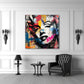 Pop Art Marilyn ritratto bianco nero con accenti di colore quadro