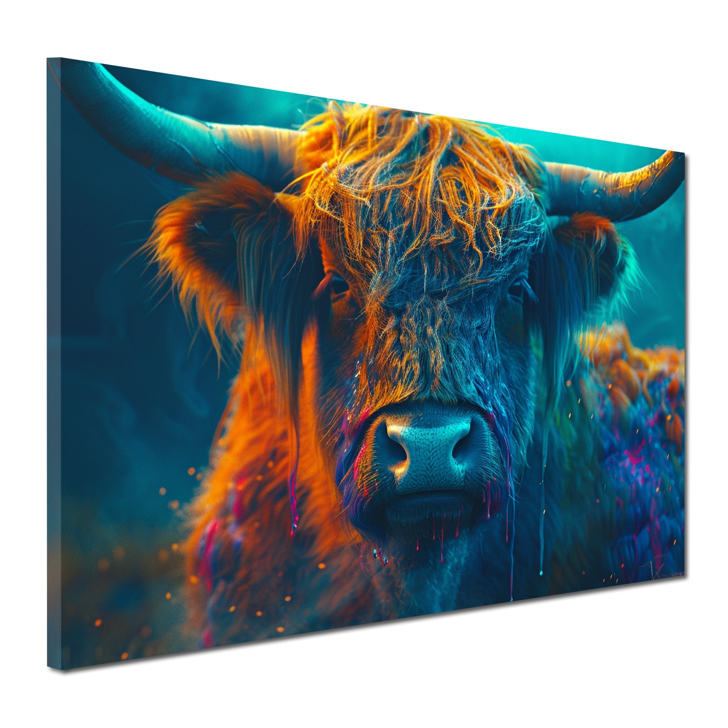 Pop Art mucca highland colori vivaci ritratto quadro