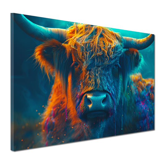 Pop Art mucca highland colori vivaci ritratto quadro