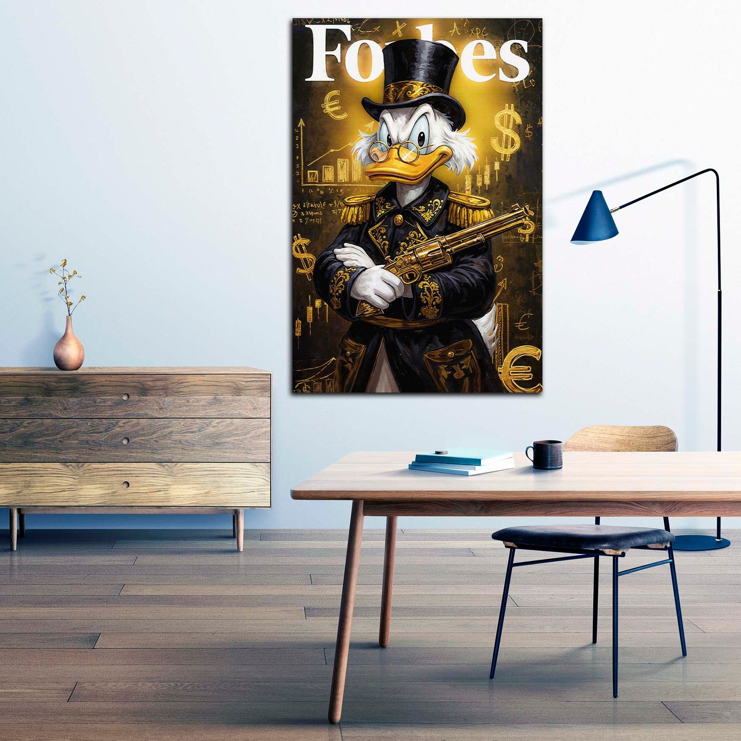 Pop art Paperone soldi potere successo business quadro