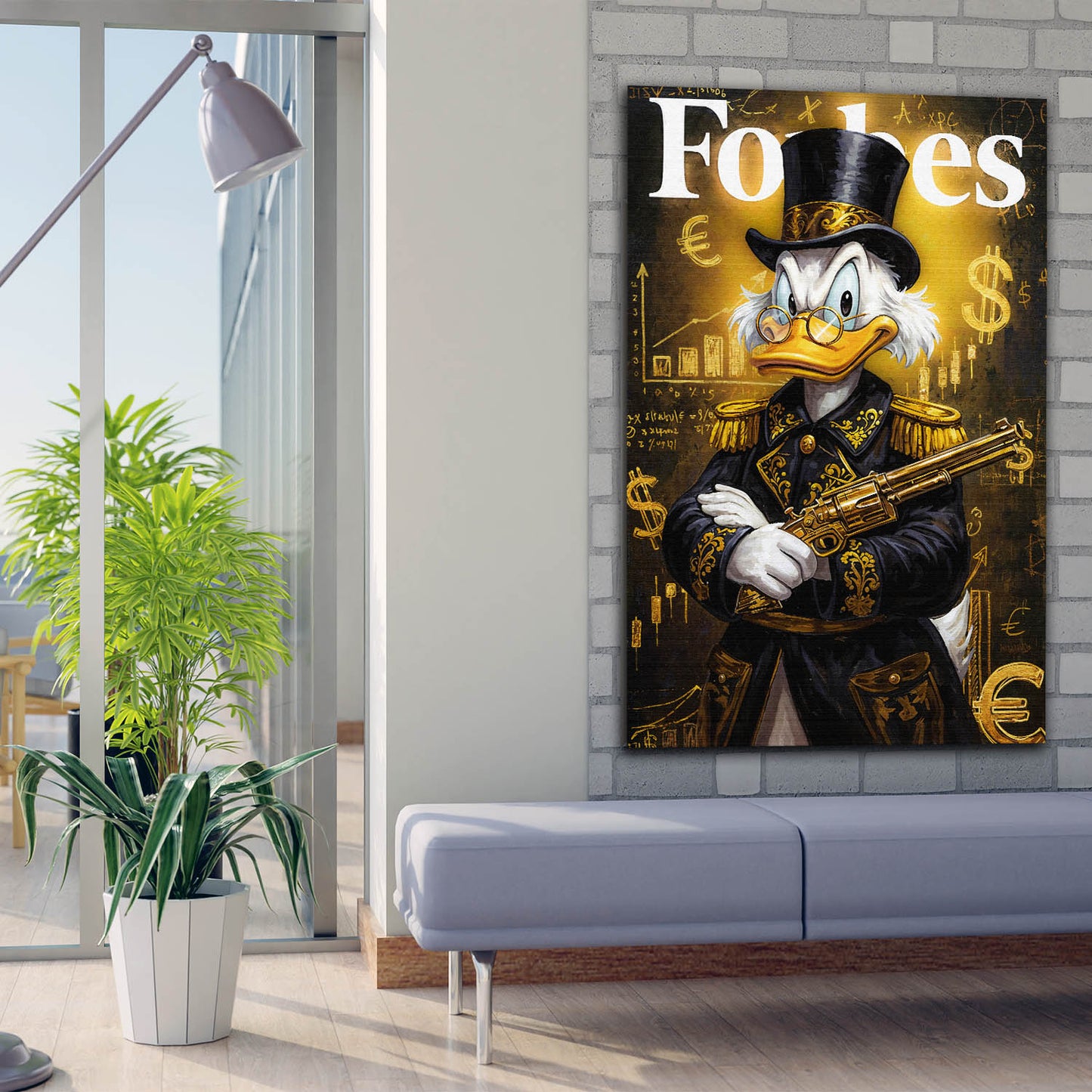 Pop art Paperone soldi potere successo business quadro