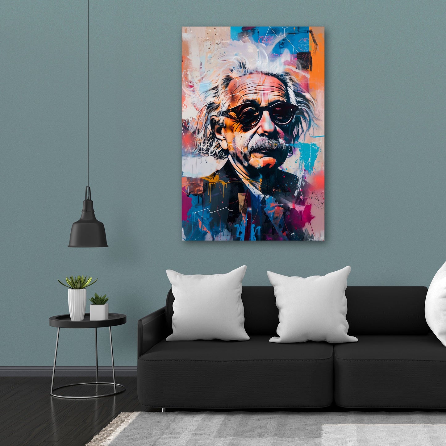Pop Art ritratto Albert scienziato astratto colori vivaci quadro