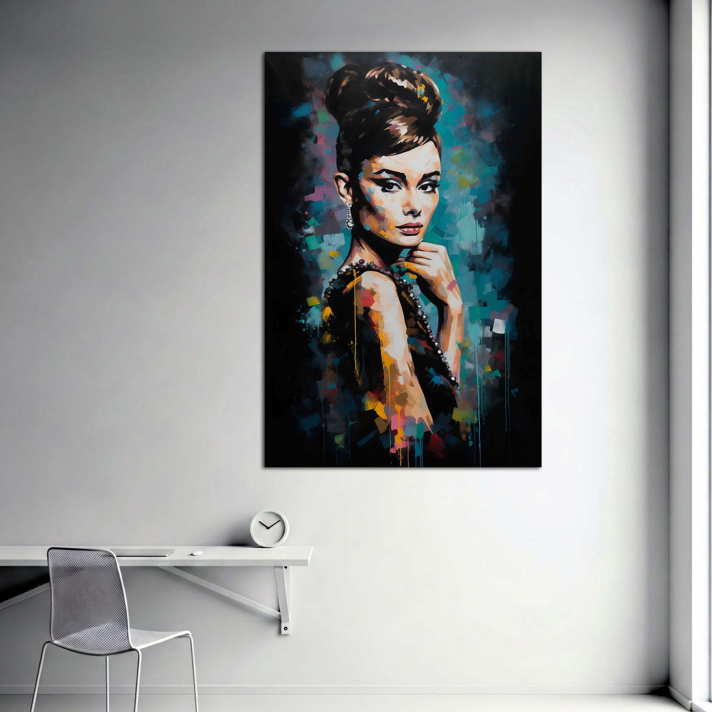 Pop Art ritratto audrey colori vivaci stile elegante quadro