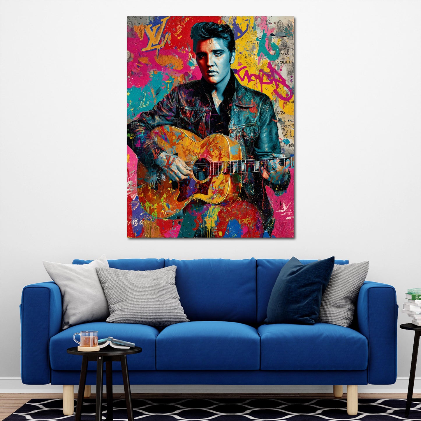 Pop Art ritratto elvis con chitarra quadro