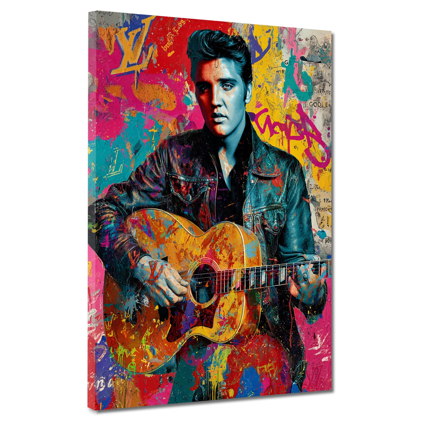 Pop Art ritratto elvis con chitarra quadro