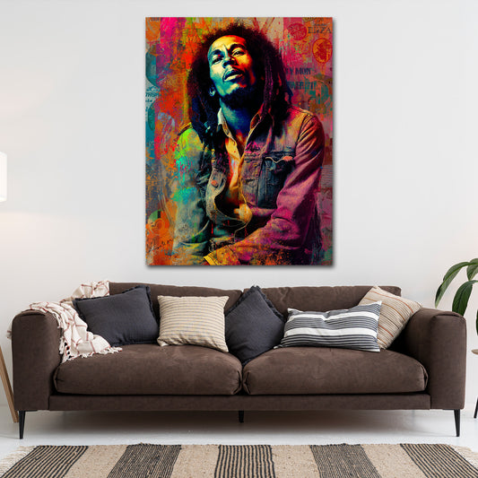 Pop Art ritratto Marley icona reggae quadro