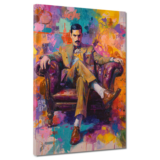 Pop Art ritratto Mercury su poltrona vintage quadro