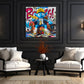 Pop Art Smurf personaggio blu con stile boss quadro