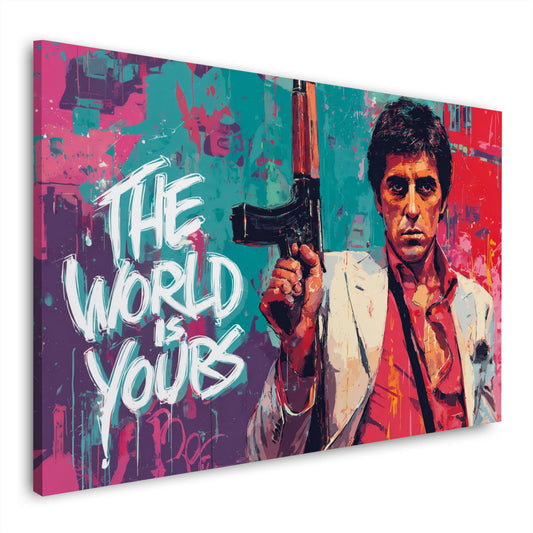 Pop Art street art graffiti Scarface the world is yours gangster quadro
