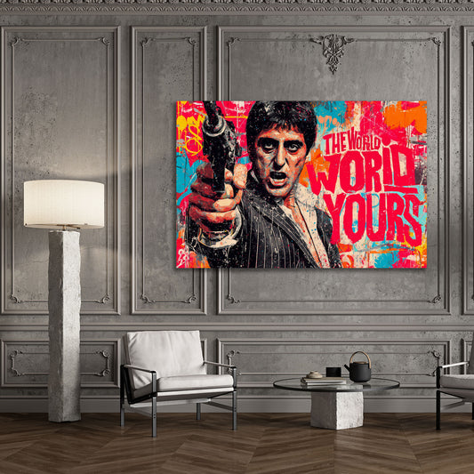 Pop Art street art Scarface the world is yours gangster quadro