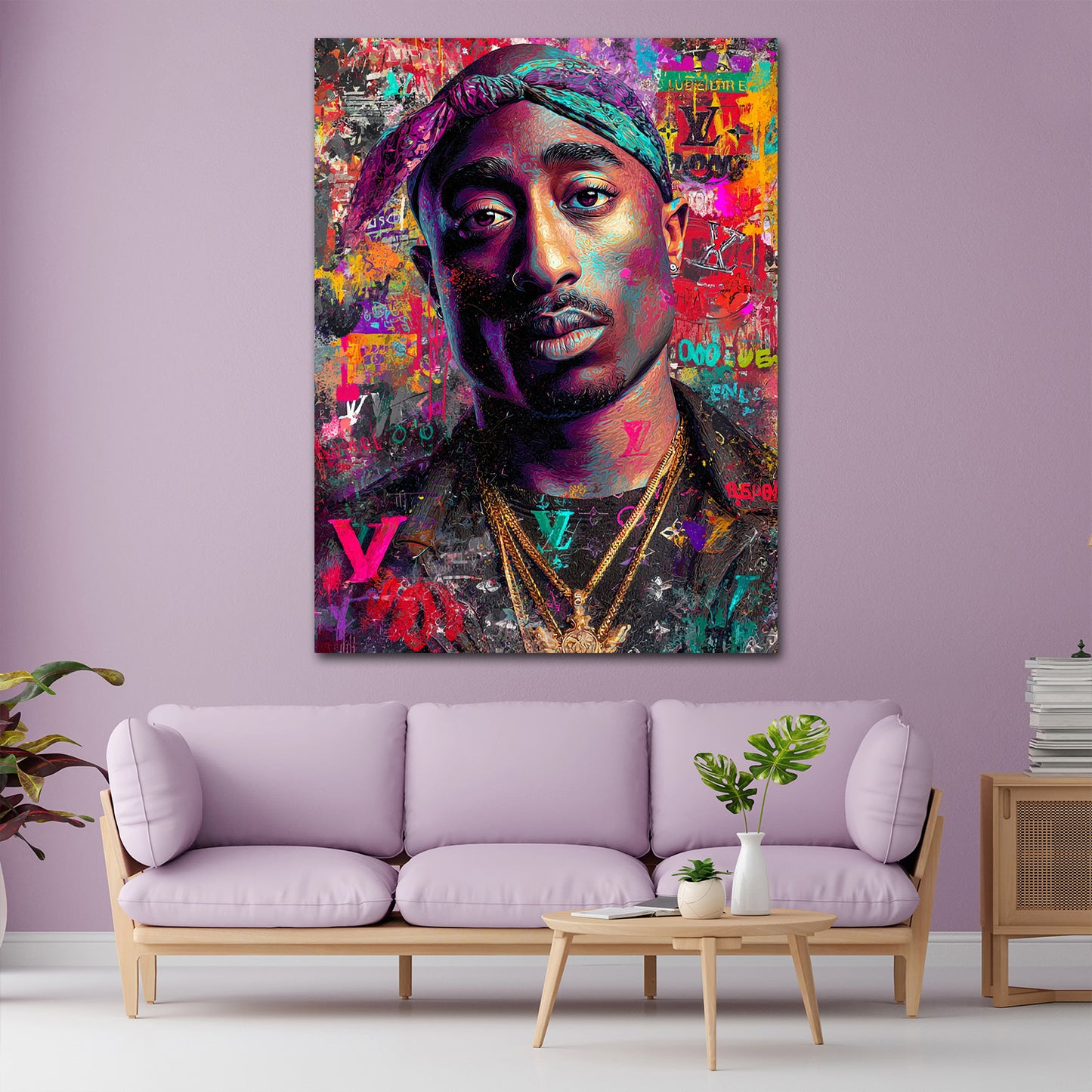 Pop Art Tupac ritratto hip hop colorato quadro