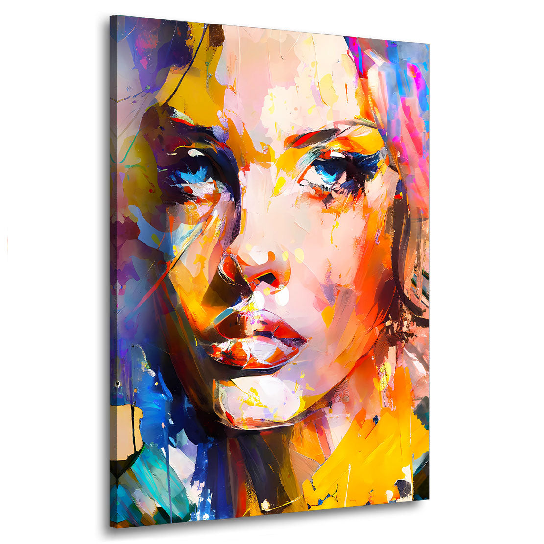 Pop Art volto femminile astratto colorato quadro