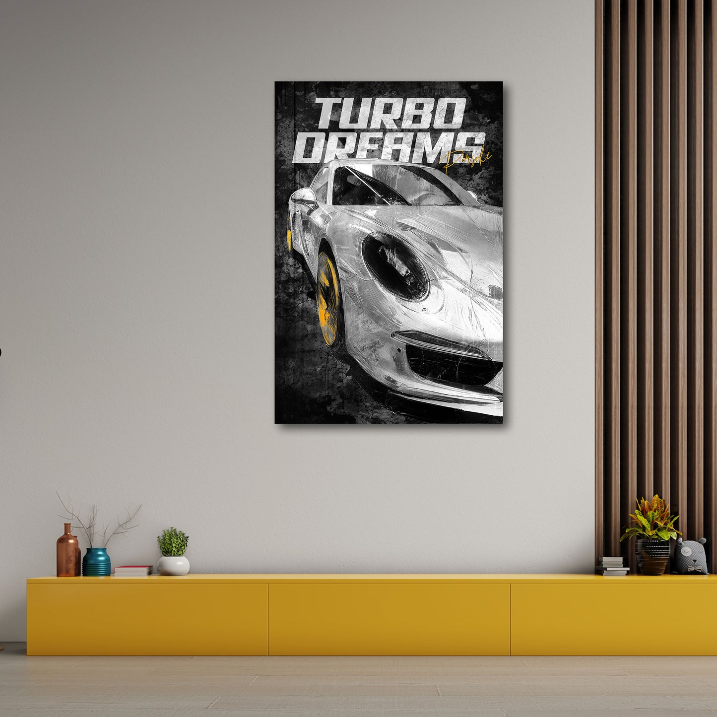 Porsche turbo arte auto sportiva velocità quadro