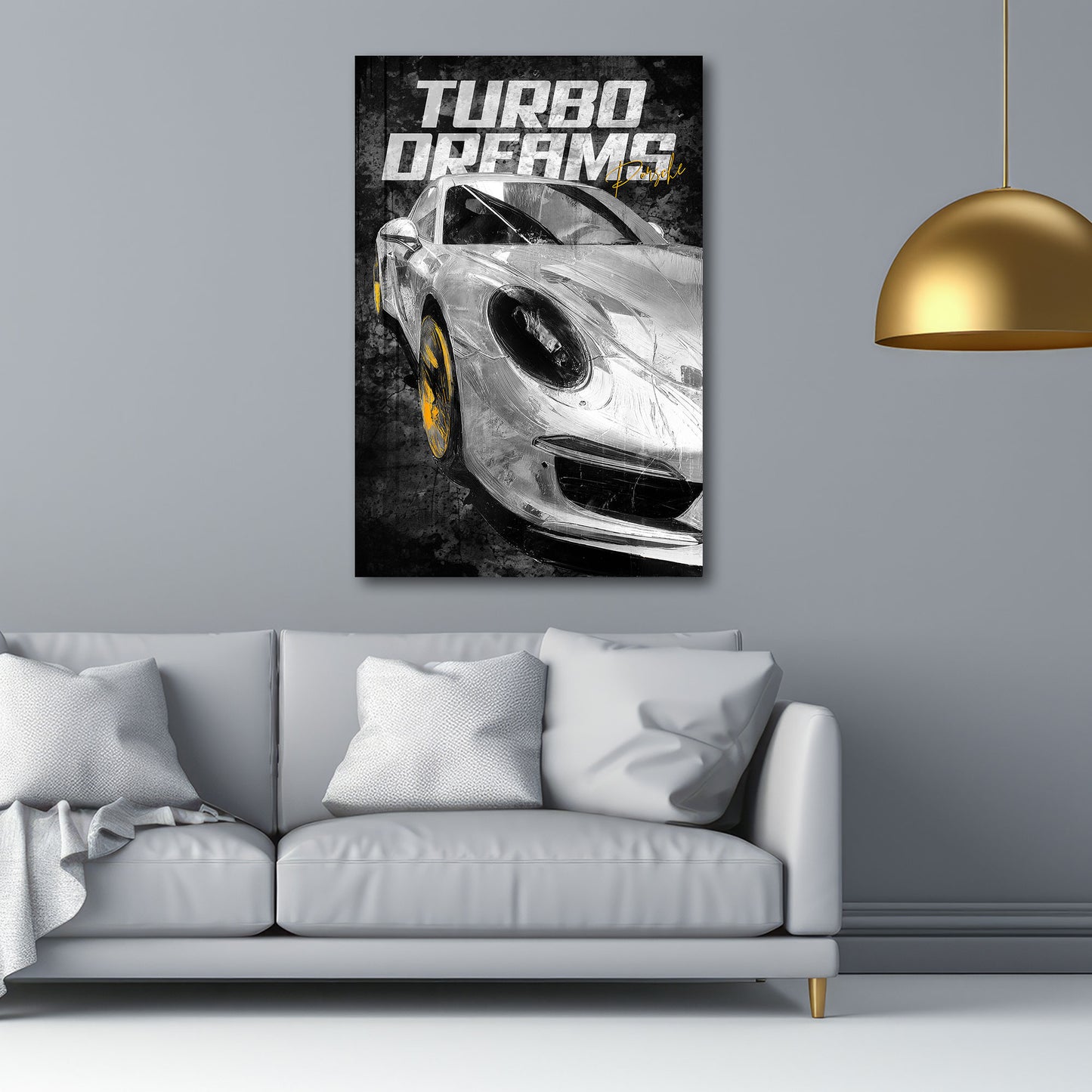 Porsche turbo arte auto sportiva velocità quadro