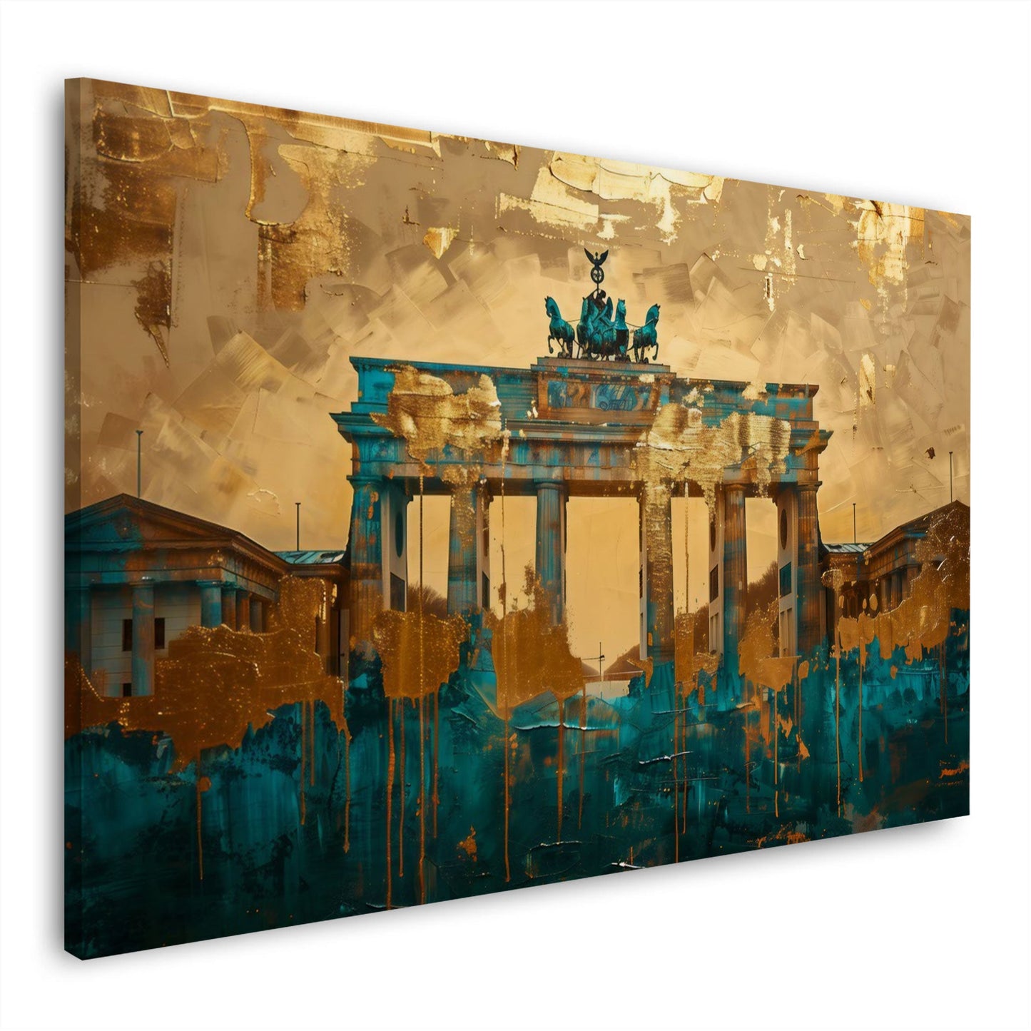 Porta di Brandeburgo oro turchese dai toni caldi quadro