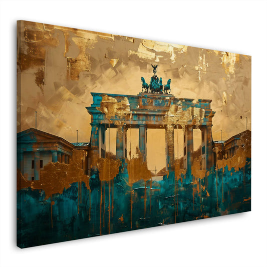 Porta di Brandeburgo oro turchese dai toni caldi quadro