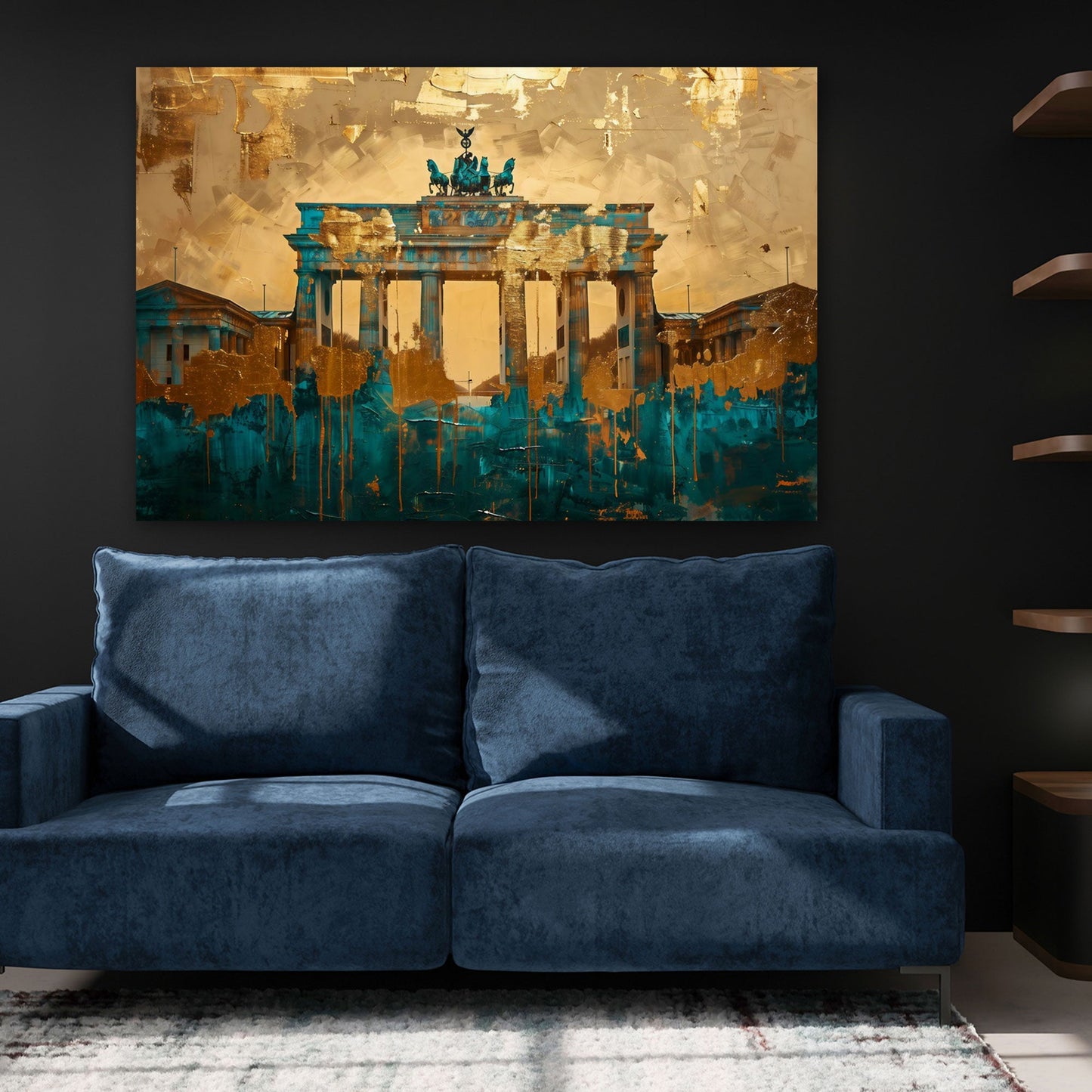 Porta di Brandeburgo oro turchese dai toni caldi quadro